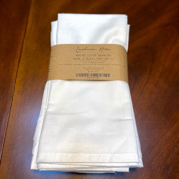 Napkins White Napkins 100% Cotton Cloth from Laodicea  HOME Turkey set of 12 - Picture 6 of 6